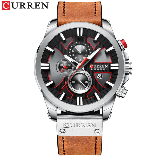 Reloj Curren 8346 Hombre Cuero Cronógrafo