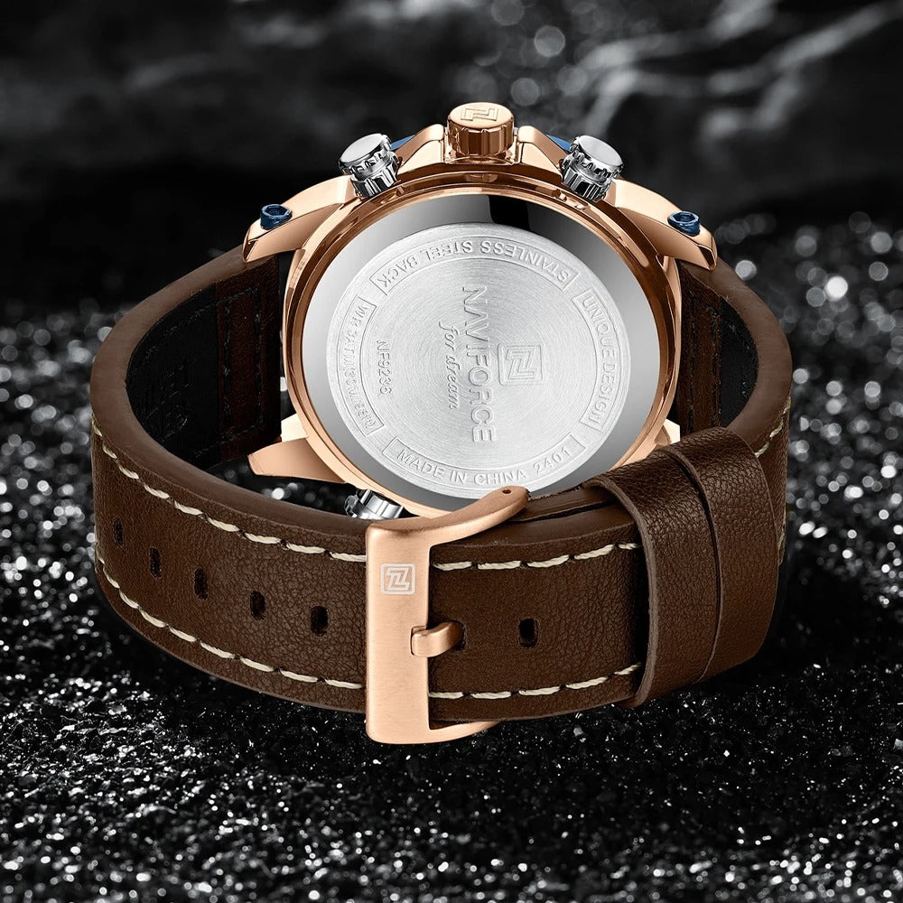 Reloj Naviforce NF9236 Hombre Cuero Doble Pantalla