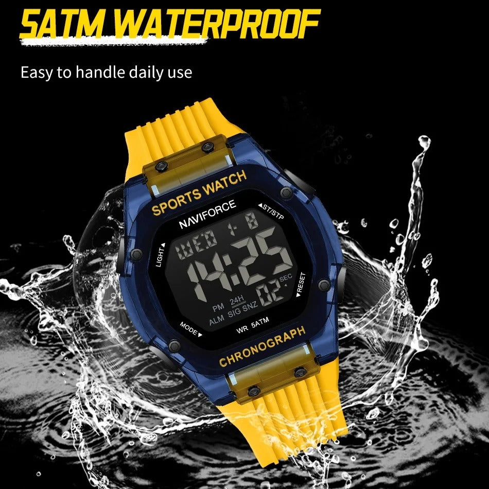 Reloj Digital NAVIFORCE NF7113 para Hombre – Pantalla LED, Correa de Silicona, Reloj Deportivo Multifunción Resistente al Agua | Foucault Chile