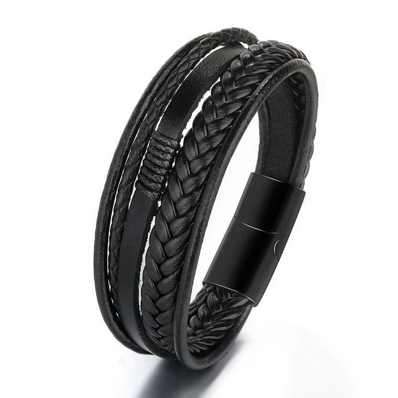 Pulsera Hombre Cuero Cruzado Vintage