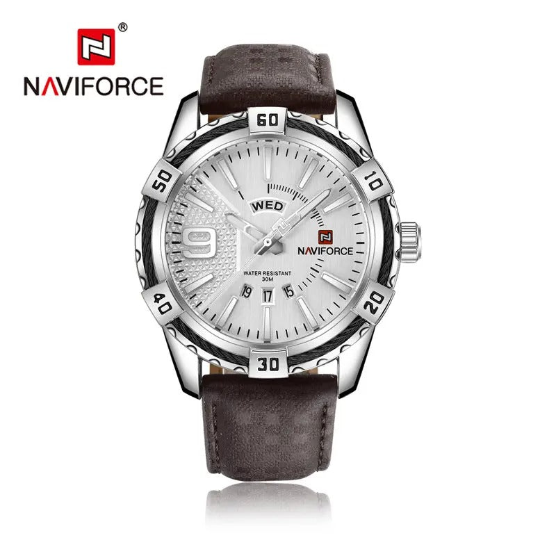Reloj cuarzo cuero hombre — caja 40mm resistente agua | Foucault
