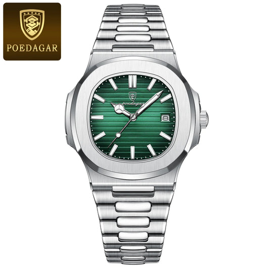 Reloj Poedagar 613-RG de acero, vista lateral de la caja — Foucault