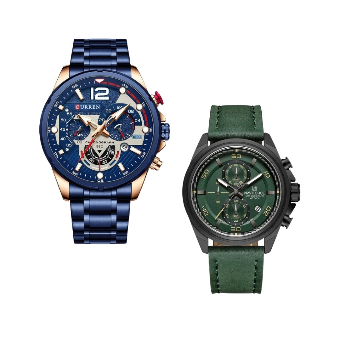 Reloj Curren 8395 y reloj Naviforce NF8075, lado a lado
