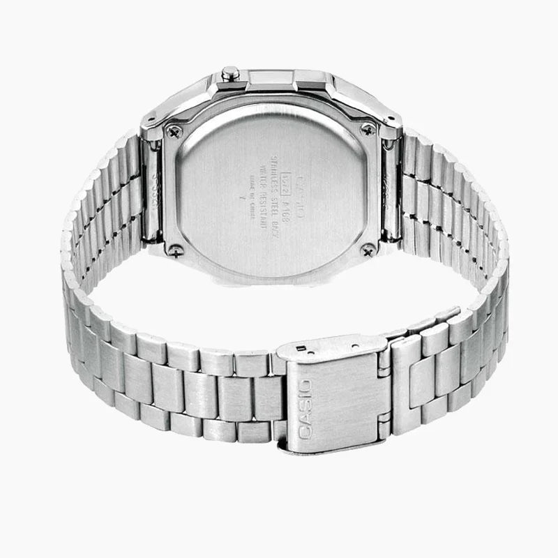 Reloj Casio A168WA vintage plateado, opción para regalo — Foucault