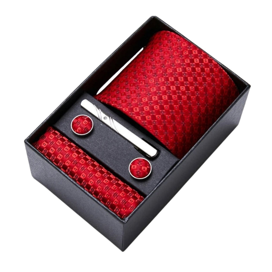 Set Corbata VanGise con Pañuelo, Gemelos y Clip