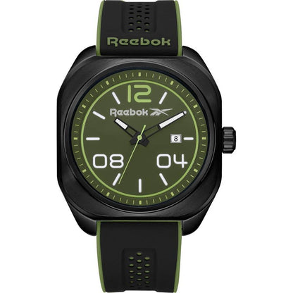 REEBOK RV-BRE-G3-SBIB-GW Brevity Reloj Hombre 2026 – Deportivo Negro/Verde, 100M, Movimiento Citizen, Silicona