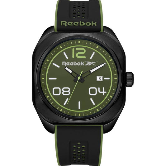 REEBOK RV-BRE-G3-SBIB-GW Brevity Reloj Hombre 2026 – Deportivo Negro/Verde, 100M, Movimiento Citizen, Silicona