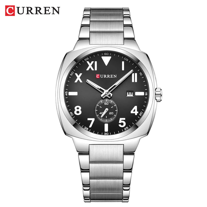 Reloj Curren 8472 de hombre, plateado y negro — Foucault Valdivia