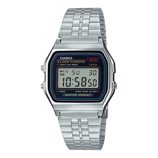 Casio A159WA-N1DF Reloj Vintage 2026 – Digital Plateado Made in Japan con Cronómetro, Alarma y Luz LED