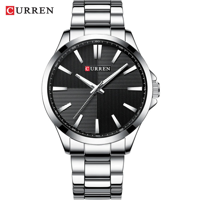 Reloj Curren 8322 de hombre, plateado y negro — Foucault Valdivia