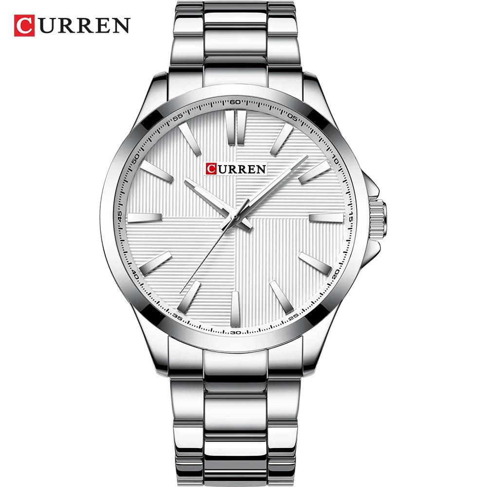 Reloj Curren 8322 de hombre, plateado y blanco — Foucault Valdivia