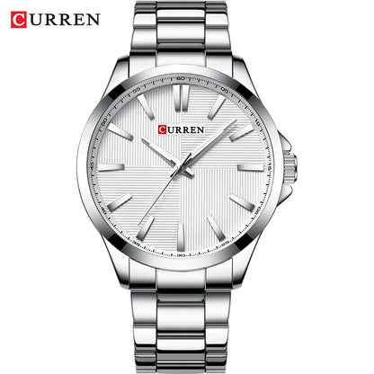Reloj Curren 8322 de hombre, plateado y blanco — Foucault Valdivia
