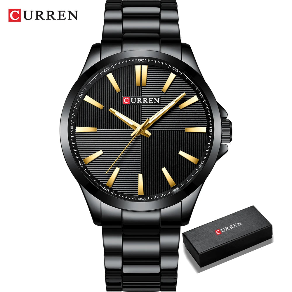 Reloj Curren 8322 de hombre, negro y dorado — Foucault Valdivia