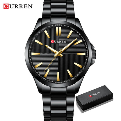 Reloj Curren 8322 de hombre, negro y dorado — Foucault Valdivia