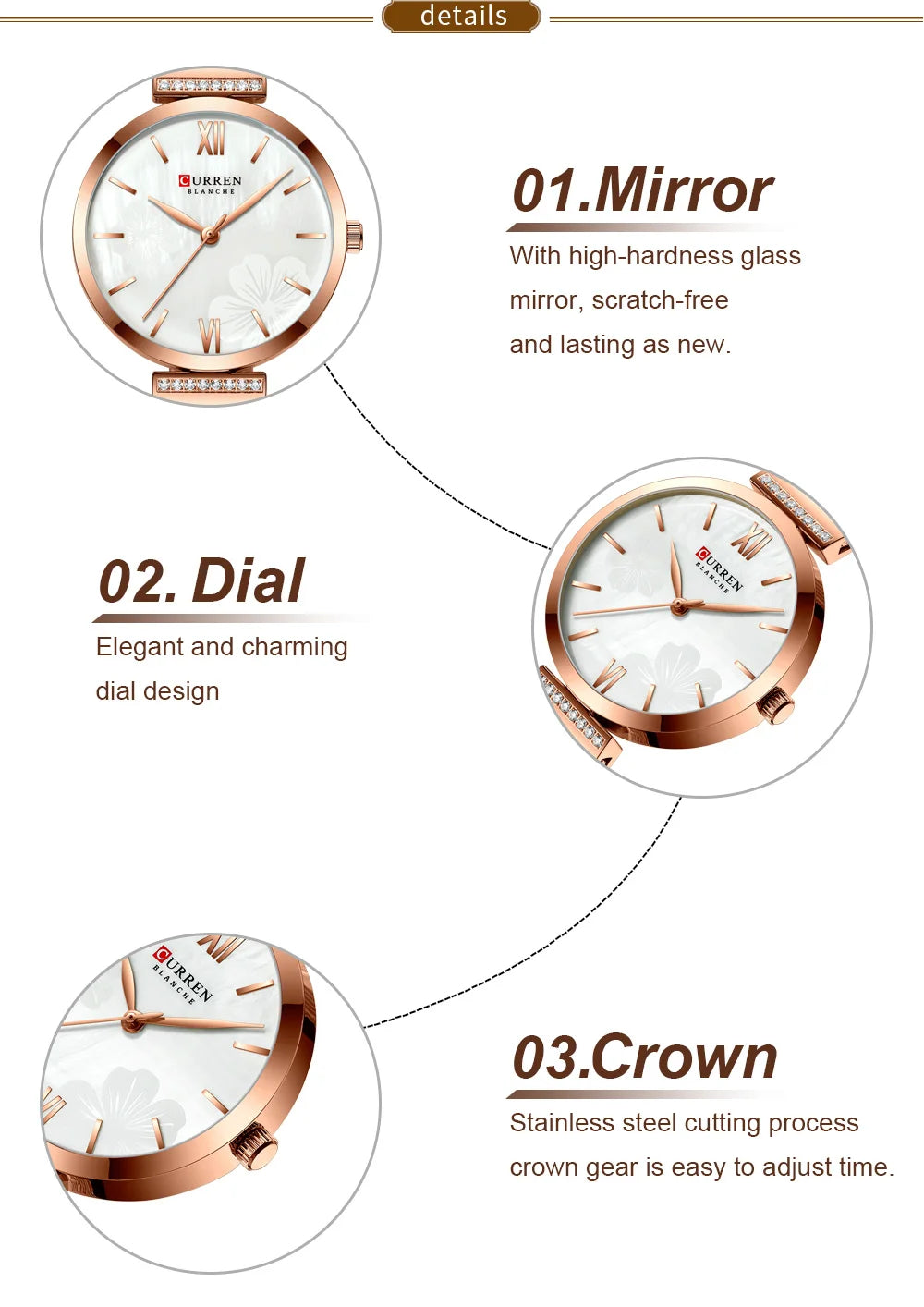 Reloj Curren 9067 de mujer, vista 6