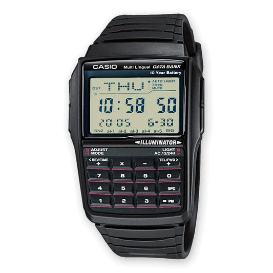 Casio DBC-32-1ADF Databank Reloj Calculadora 2026 – Vintage Digital con Agenda, Hora Mundial y Batería 10 Años