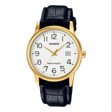 Reloj Casio MTP-V002GL-7B2 Hombre – Diseño Clásico Dorado con Correa de Cuero y Fecha