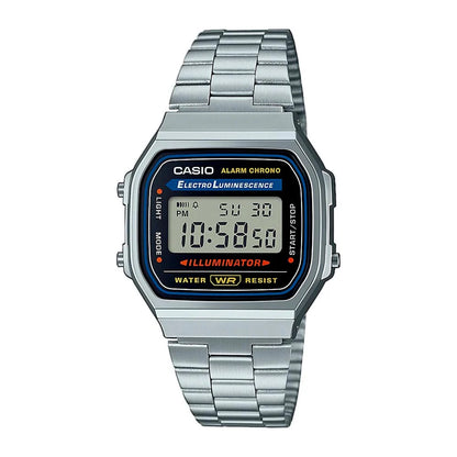Casio A168WA-1WDF Reloj Vintage 2026 – Digital Plateado con Luz Electroluminiscente, Cronómetro y Alarma