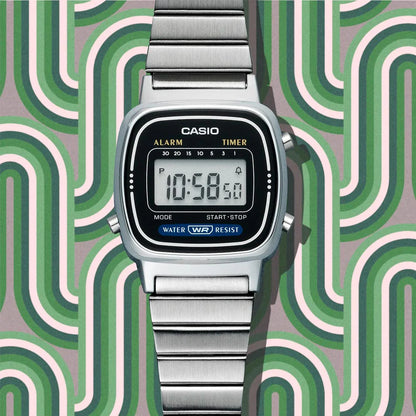 Casio LA670WA-1DF Reloj Vintage Mini 2026 – Digital Plateado Compacto con Temporizador, Alarma y Cronómetro