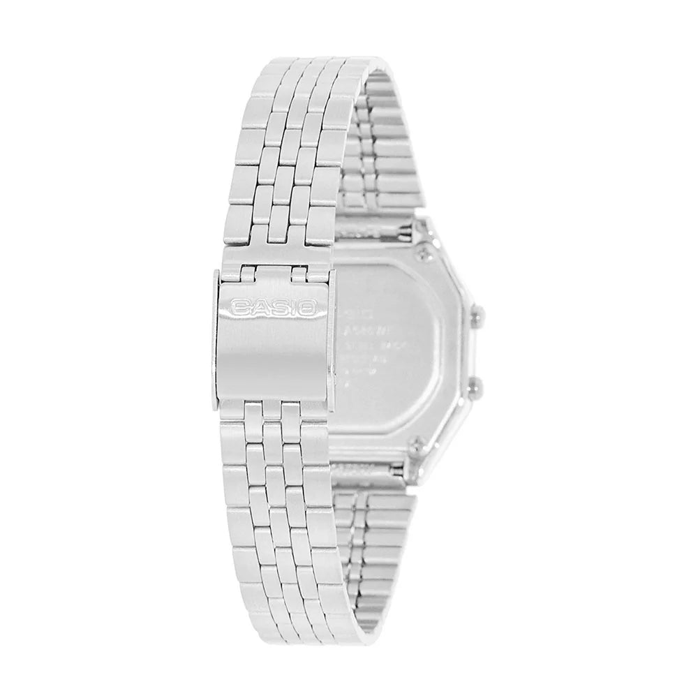 Casio LA680WA-1BDF Reloj Vintage 2026 – Digital Plateado con Pantalla Negra, Cronómetro, Alarma y Luz LED