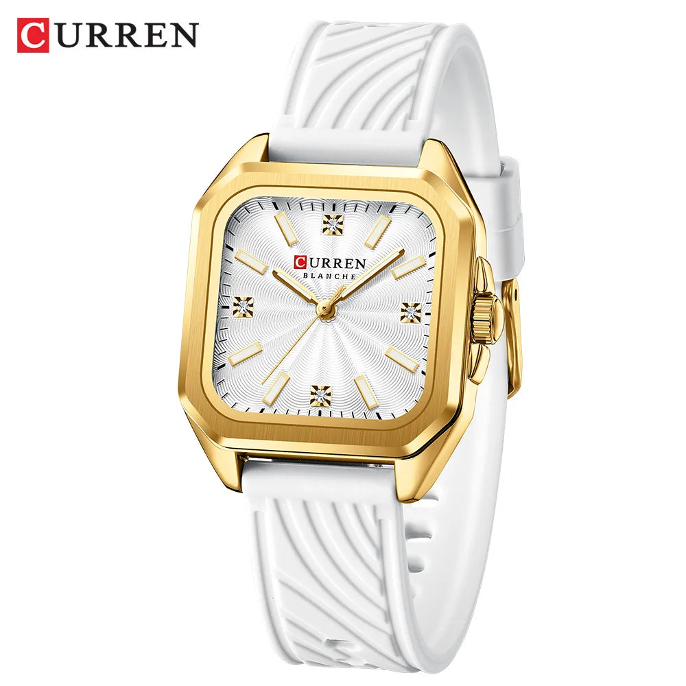Reloj Curren 9113 de mujer, blanco — Foucault Valdivia