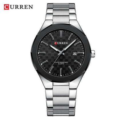 Reloj Curren 8477 de hombre, plateado y negro — Foucault Valdivia