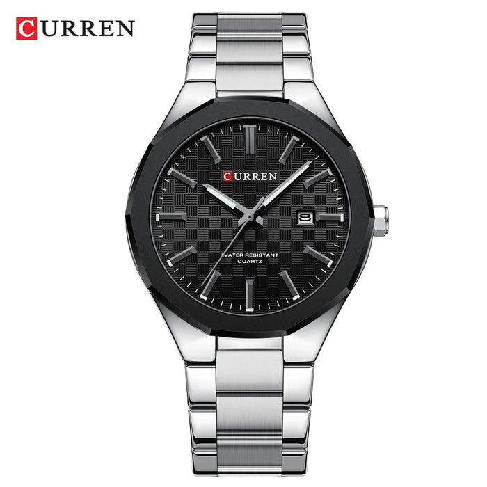 Reloj Curren 8477 de hombre, plateado y negro — Foucault Valdivia