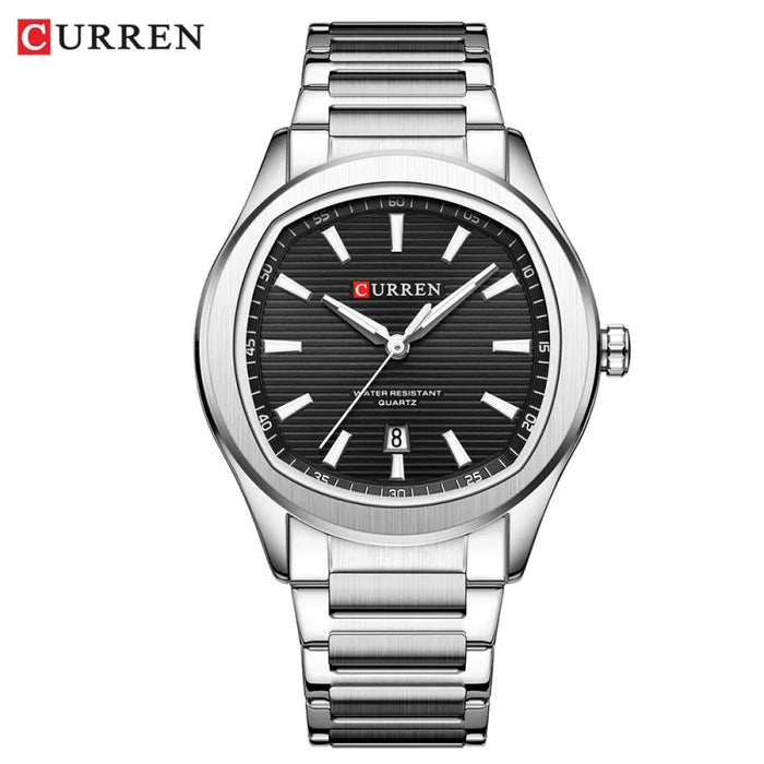 Reloj Curren 8474 de hombre, plateado y negro — Foucault Valdivia