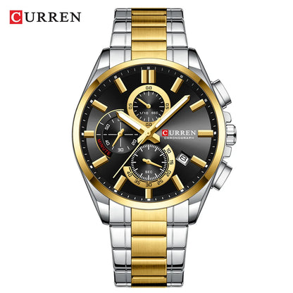 Reloj Curren 8475 de hombre, bicolor dorado y negro — Foucault Valdivia
