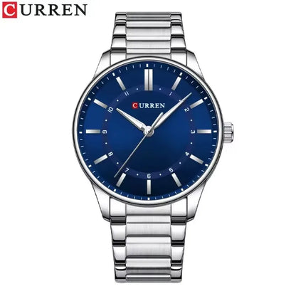 Reloj Curren 8430 de hombre, plateado y azul — Foucault Valdivia