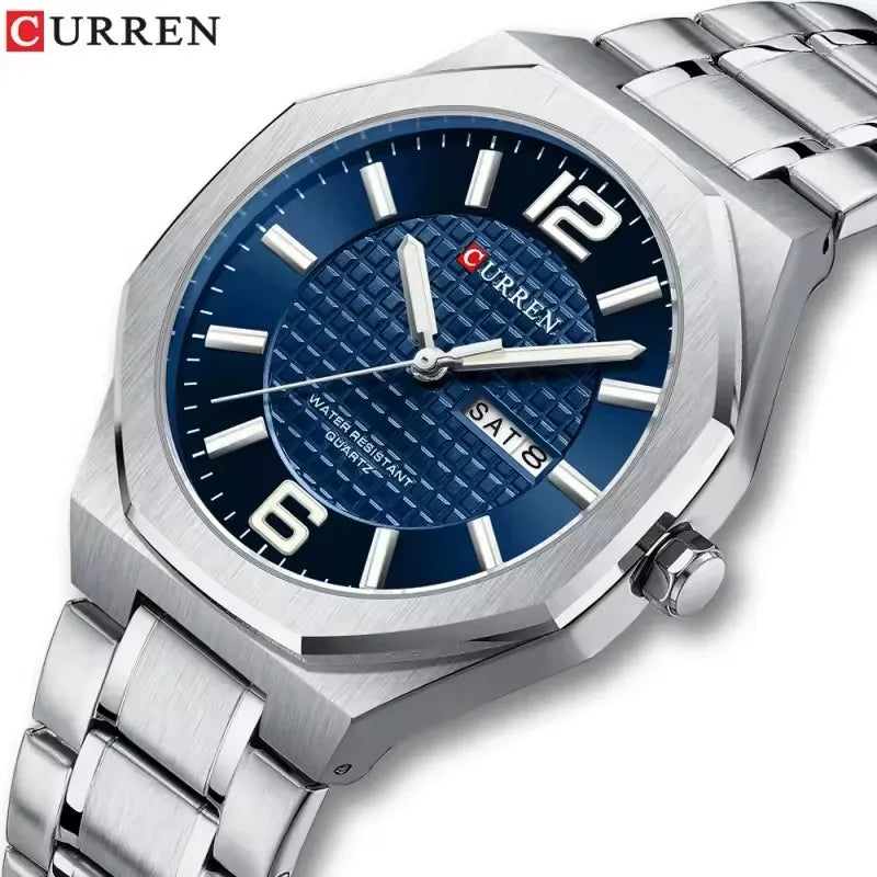 Reloj Curren 8476, detalle de la esfera azul texturizada