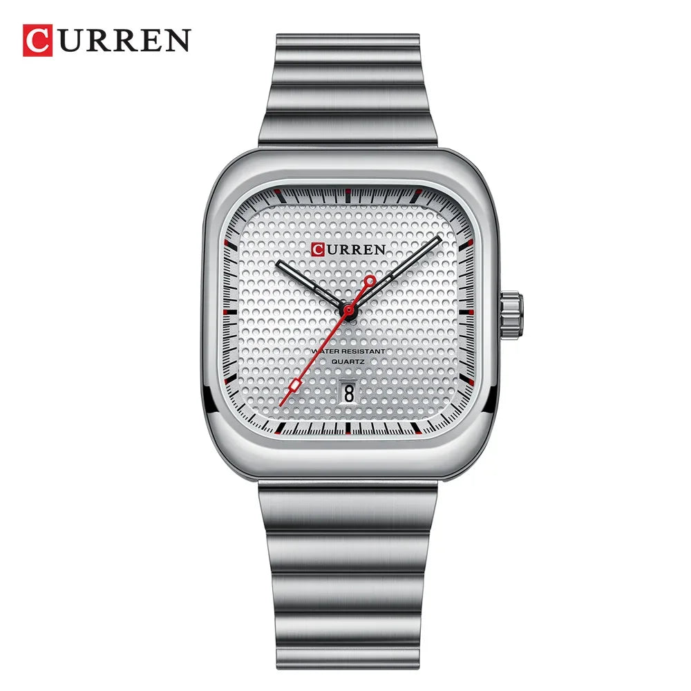 Reloj Curren 8460 de hombre, esfera blanca — Foucault Valdivia
