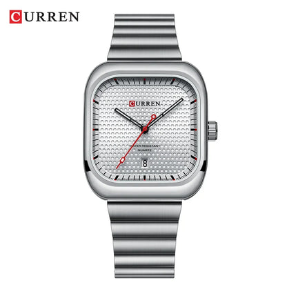 Reloj Curren 8460 de hombre, esfera blanca — Foucault Valdivia