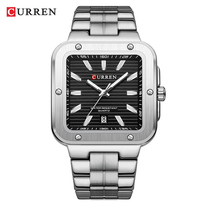 Reloj Curren 8479 de hombre, plateado y negro — Foucault Valdivia