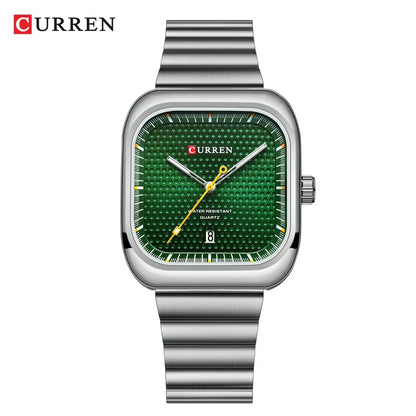 Reloj Curren 8460 de hombre, esfera verde — Foucault Valdivia