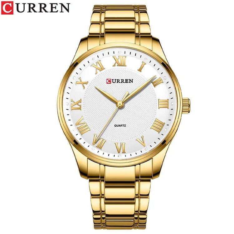 Reloj Curren 8409 Hombre Acero Números Romanos