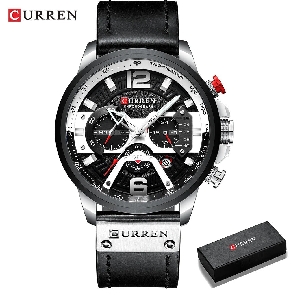 Reloj Curren 8329 Hombre Cuero Cronógrafo