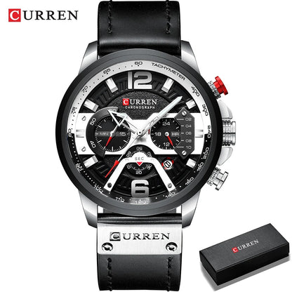 Reloj Curren 8329 Hombre Cuero Cronógrafo