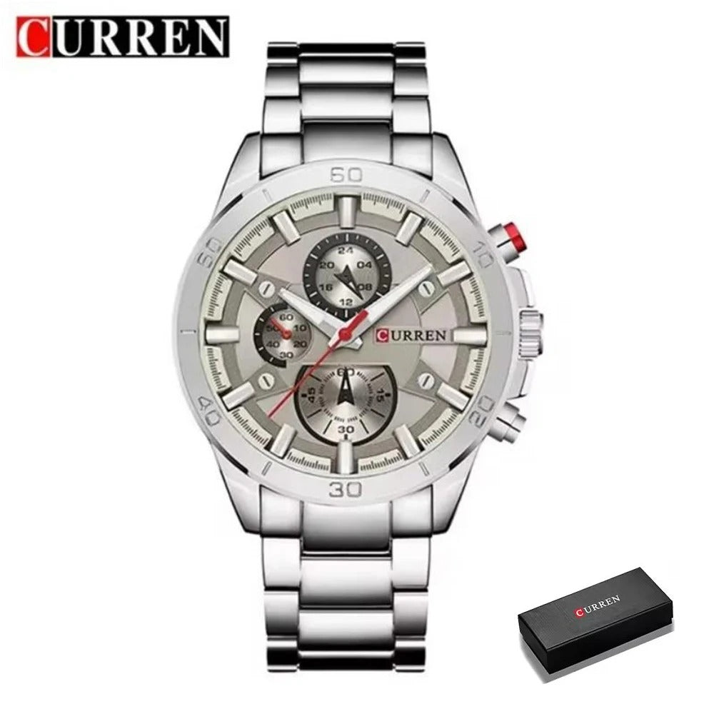 Reloj Curren 8275 Hombre Acero Tres Esferas