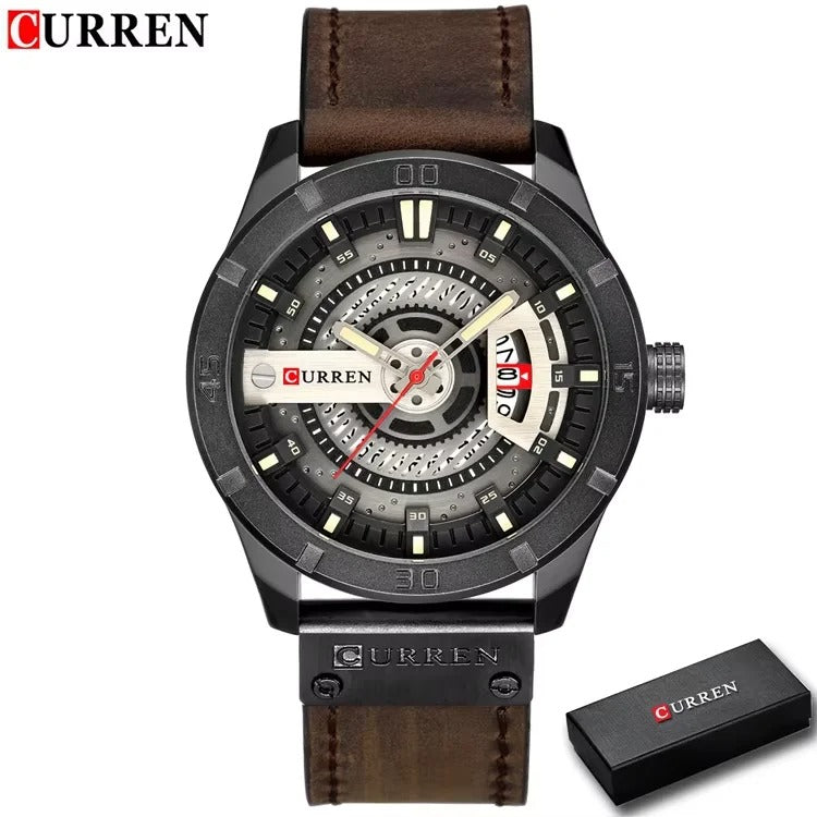 Reloj Curren 8301 Hombre Cuero Militar