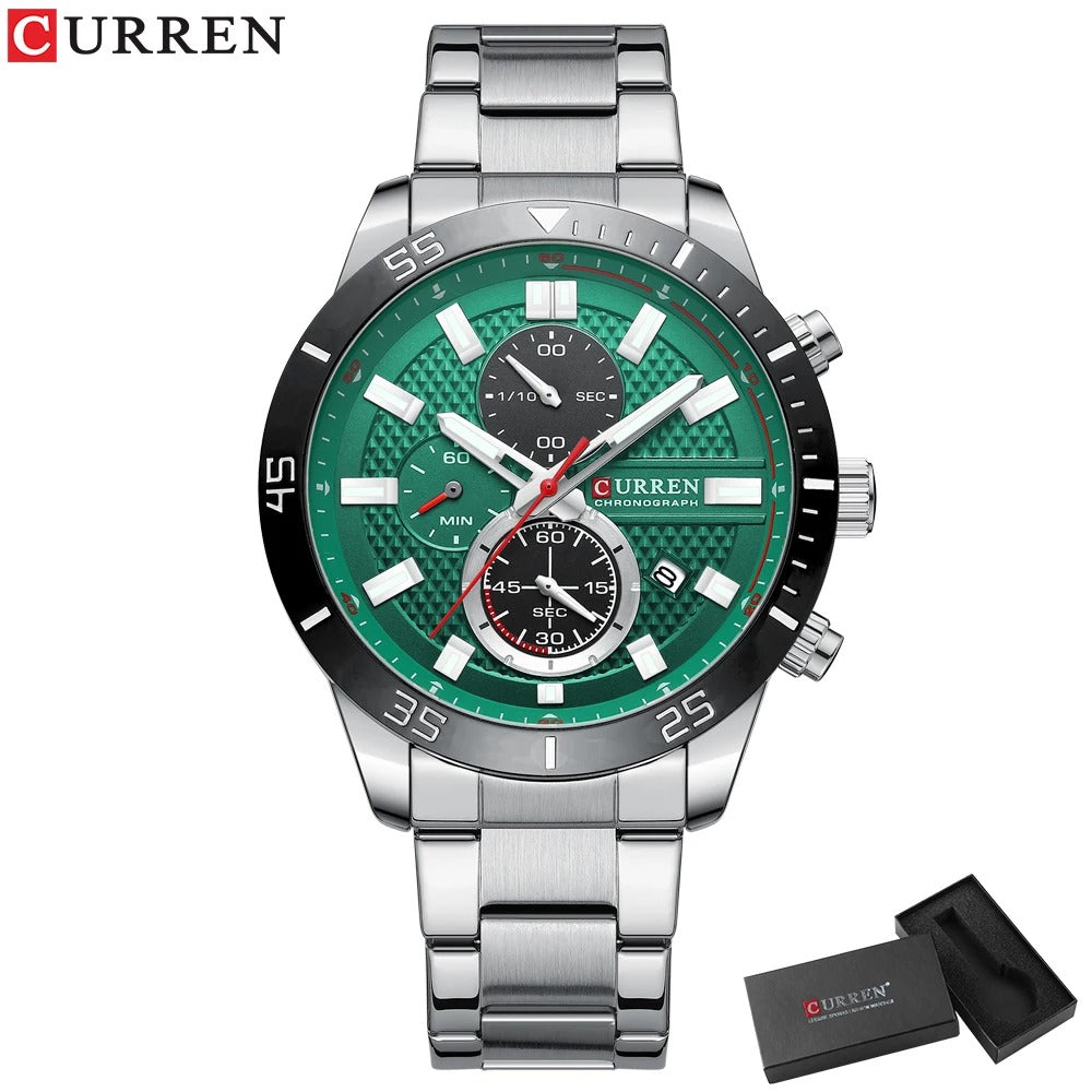 Reloj Curren Hombre Acero Deportivo Luminoso