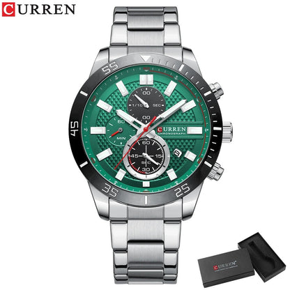 Reloj Curren Hombre Acero Deportivo Luminoso