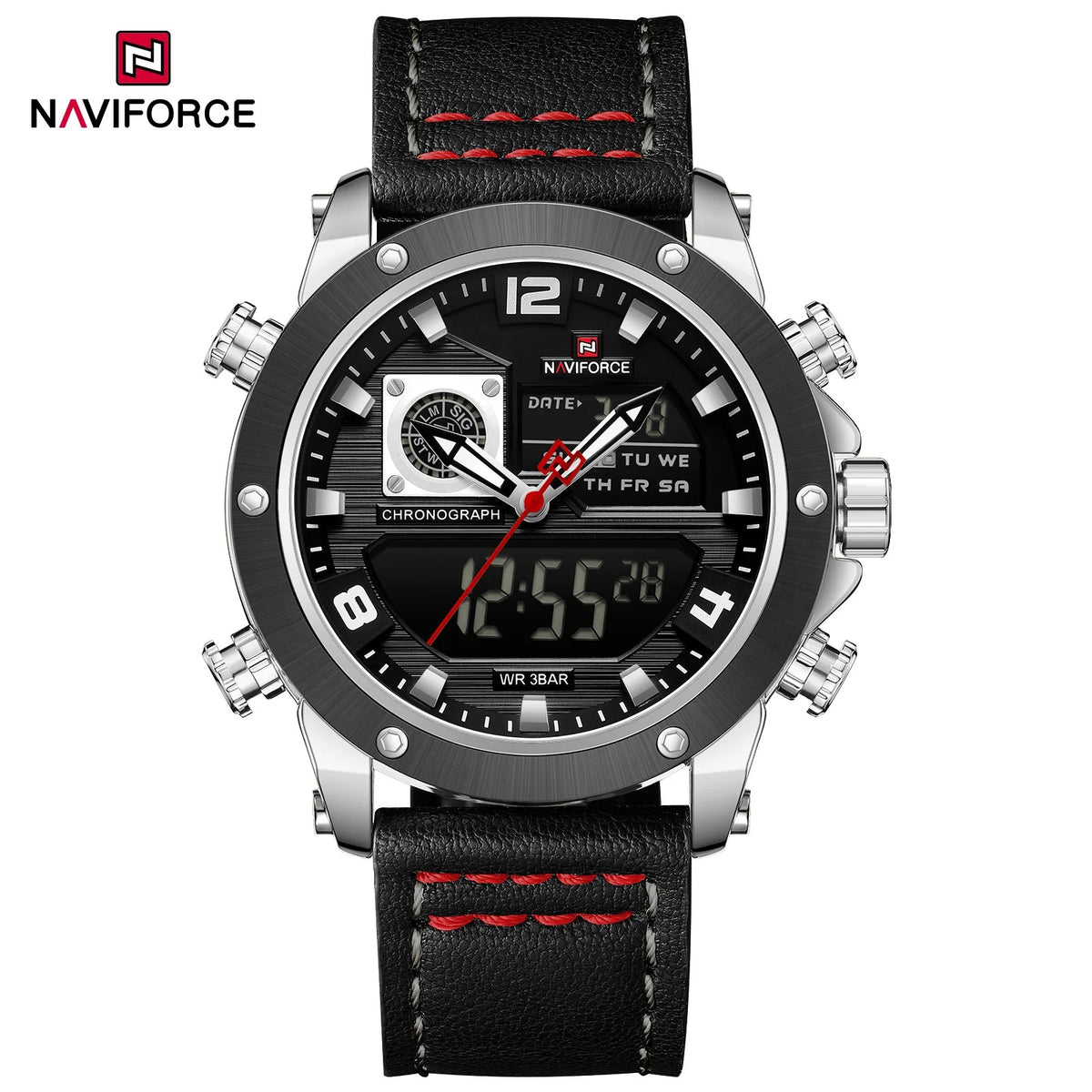 Reloj Naviforce NF9236 Hombre Cuero Doble Pantalla