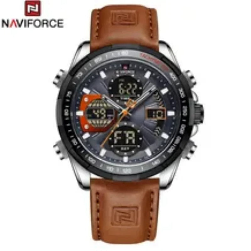 Reloj Naviforce NF9197L Hombre Cuero Doble Pantalla