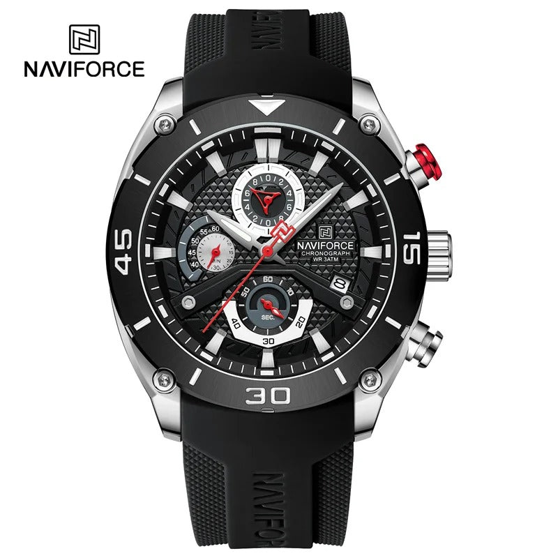 Reloj Naviforce 8038 Hombre Silicona Tres Esferas