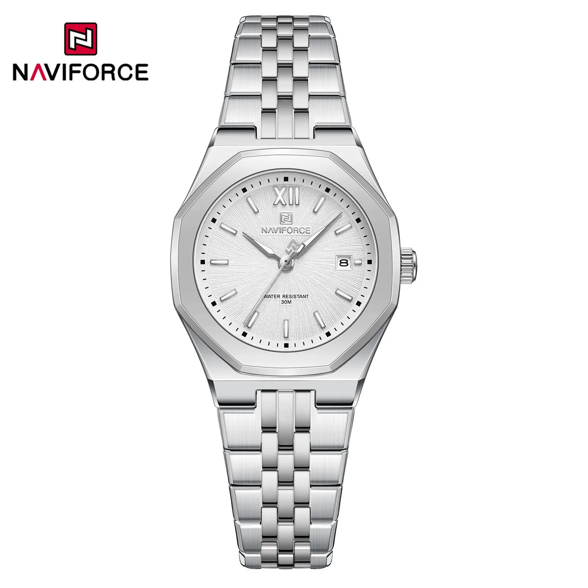 Reloj Naviforce Mujer Acero Cuadrado Luminoso