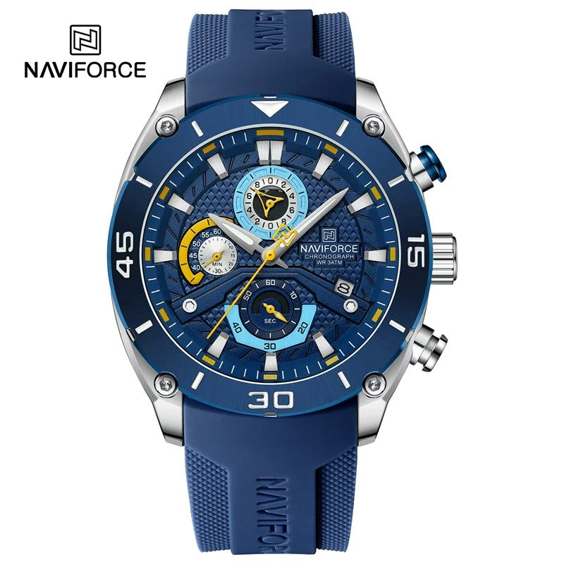 Reloj Naviforce 8038 Hombre Silicona Tres Esferas