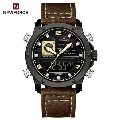 Reloj Naviforce NF9236 Hombre Cuero Doble Pantalla