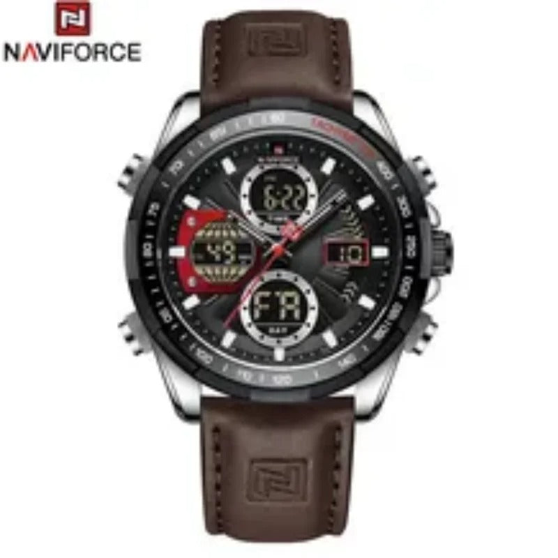 Reloj Naviforce NF9197L Hombre Cuero Doble Pantalla