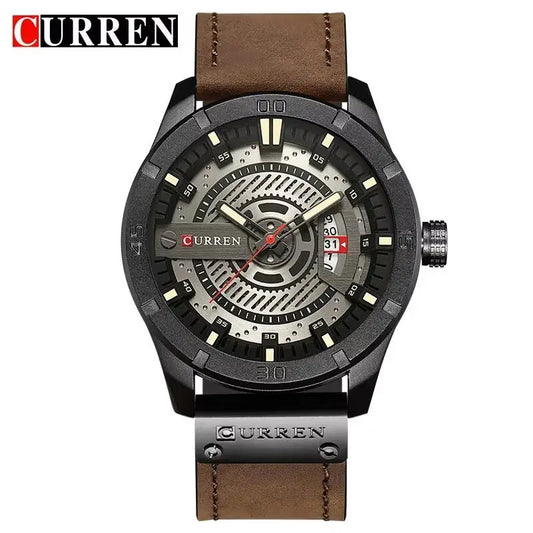 Reloj Curren 8301 Hombre Cuero Militar
